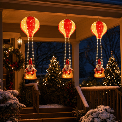 SkySanta - Hot Air Balloon Santa Lantern - Hanging Christmas Decor